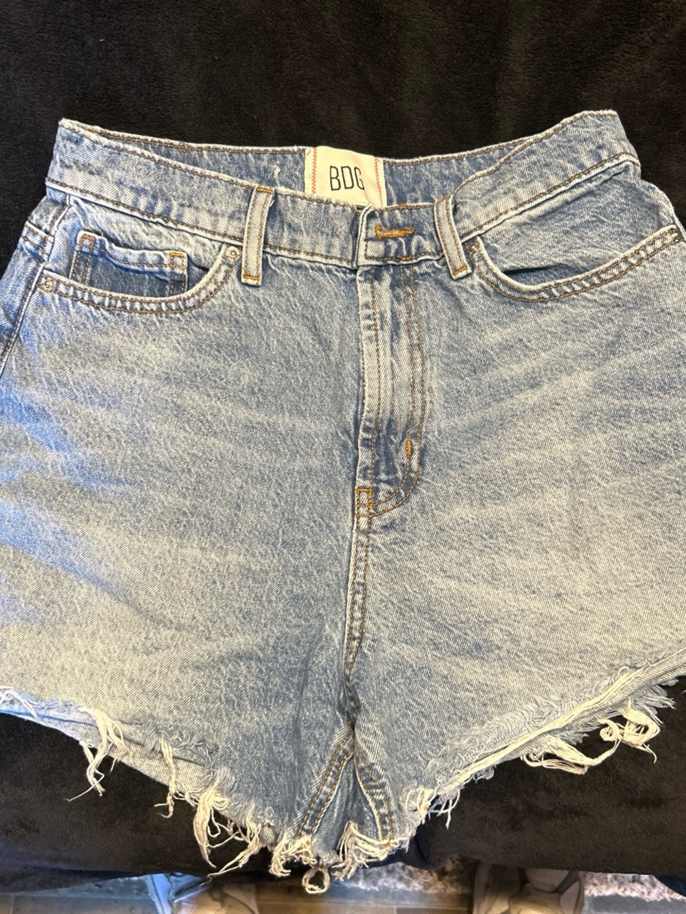 BDG Light Wash High-Rise Denim Cutoff Shorts